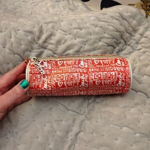 Coach Red Poppy Pencil Case